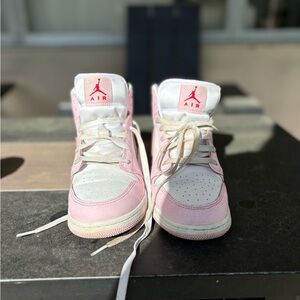 Nike Air Jordan 1 Mid Pink White Suede – Women’s Size 7